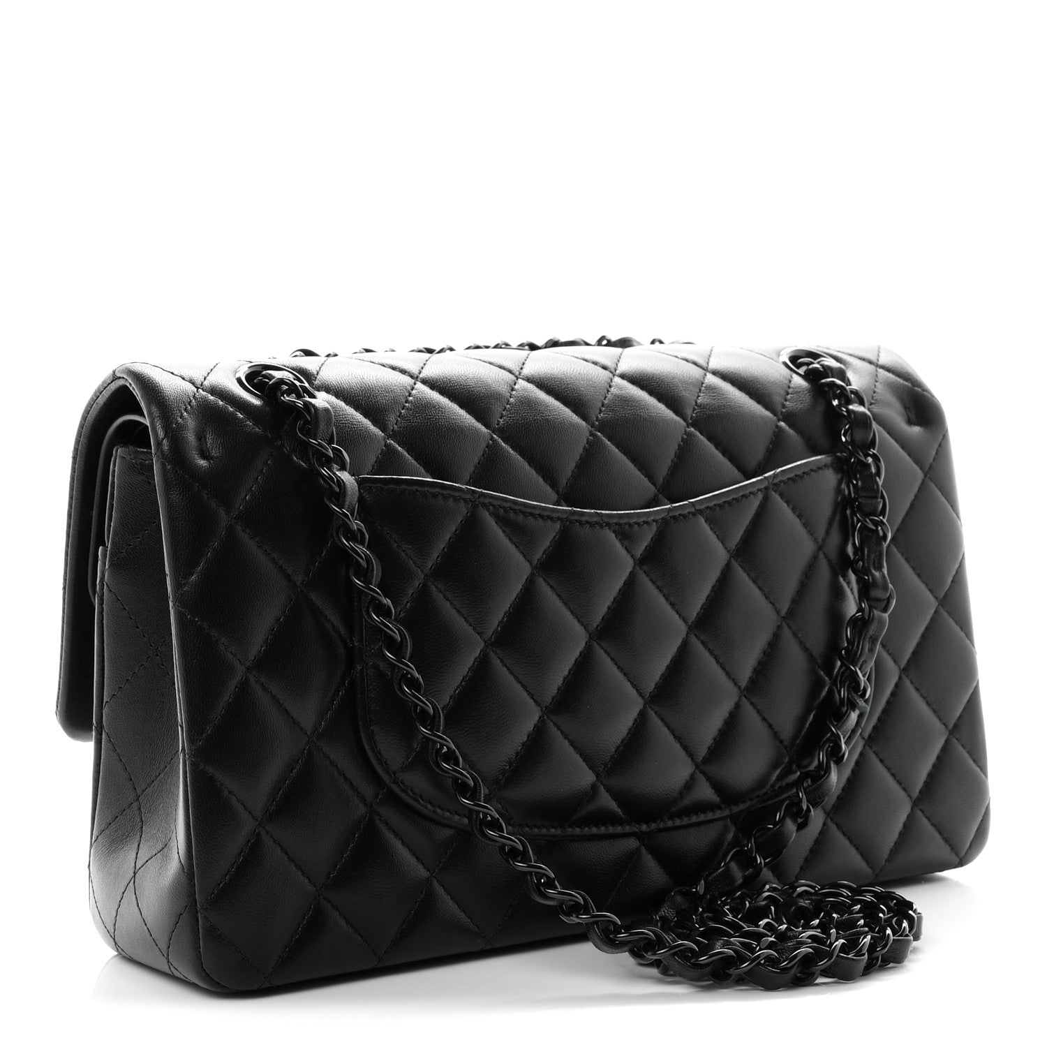 Chanel Lambskin Quilted Medium Double Flap So Black 3 of 11