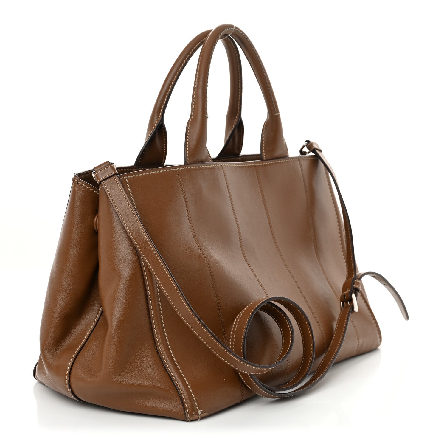 Prada Soft Calfskin Tote Cannella 3 of 20