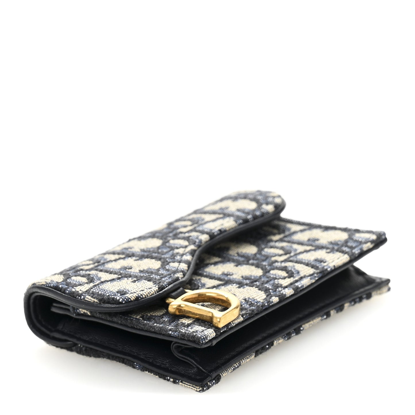 Oblique Saddle Card Holder Blue