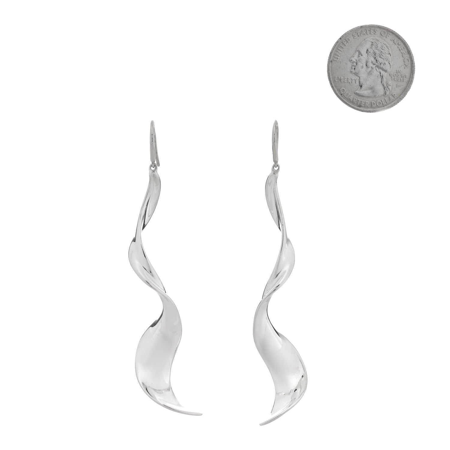 Tiffany Sterling Silver Frank Gehry Orchid Drop Earrings 2 of 4