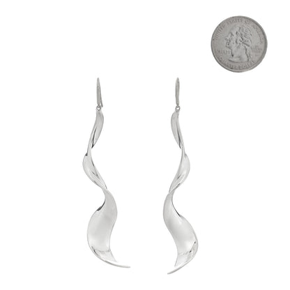Tiffany Sterling Silver Frank Gehry Orchid Drop Earrings 2 of 4