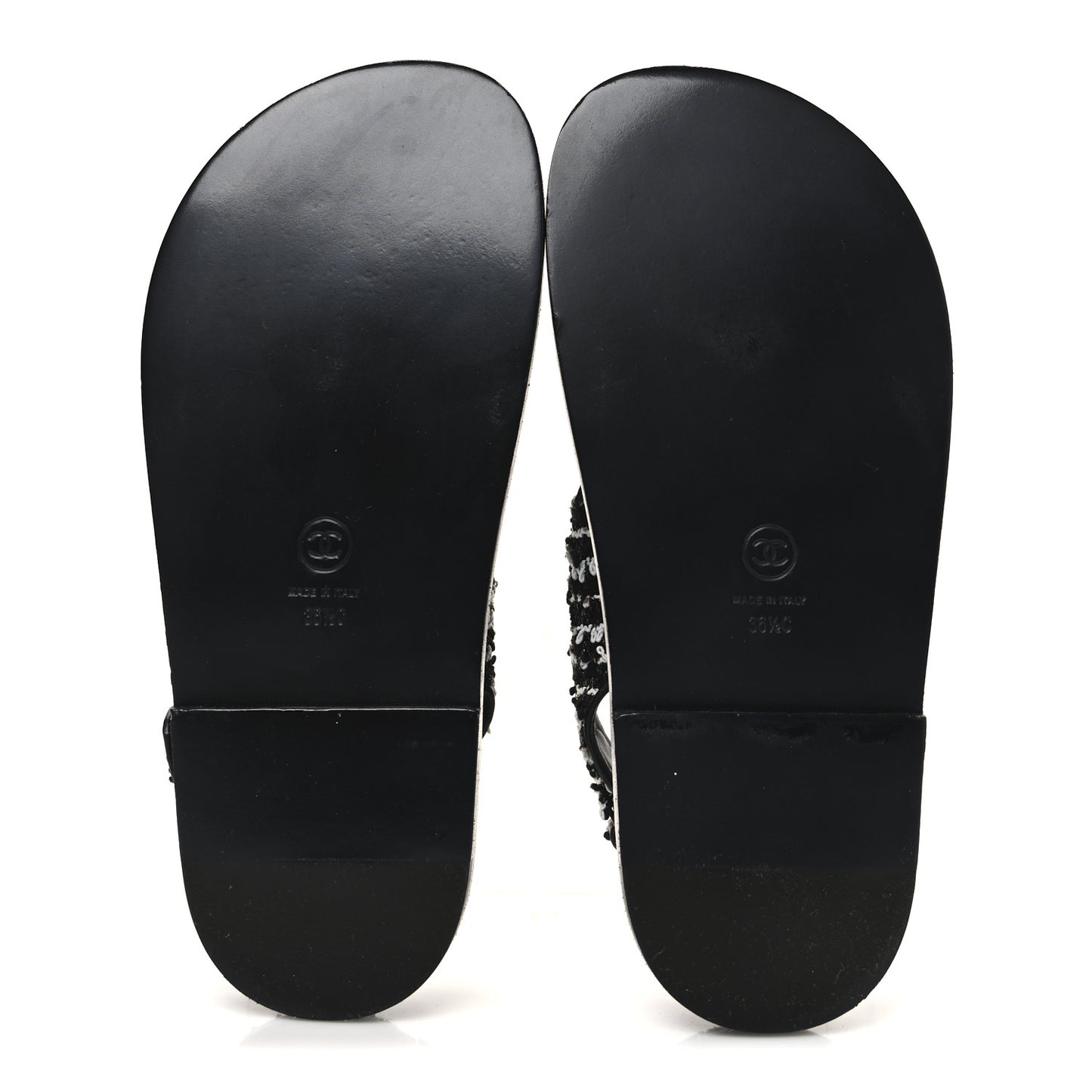 Tweed Velcro Dad Sandals 36.5 Black White