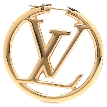 Louis Vuitton Metal Louise Hoop Earrings Gold 5 of 11
