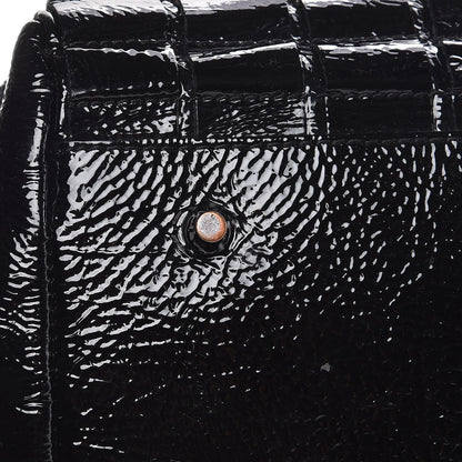 Burberry Patent Cartridge Pleat Tote Black 11 of 15