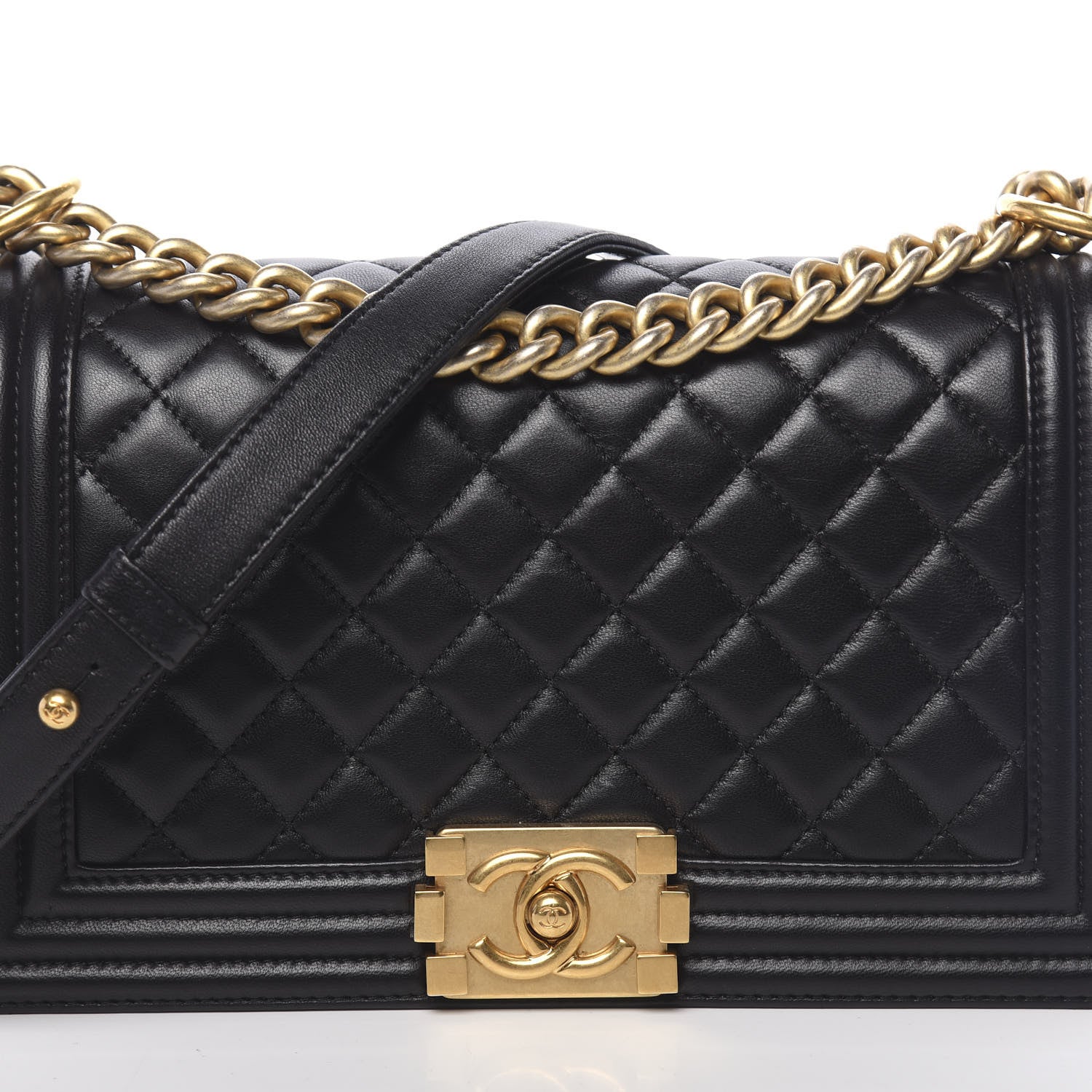 Chanel Lambskin Quilted Medium Boy Flap Black 10 of 13