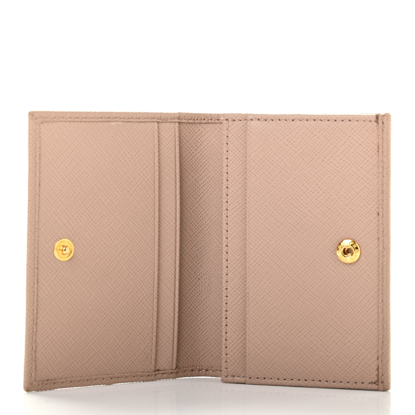 Saffiano Metal Bi-Fold Card Holder Wallet Cammeo