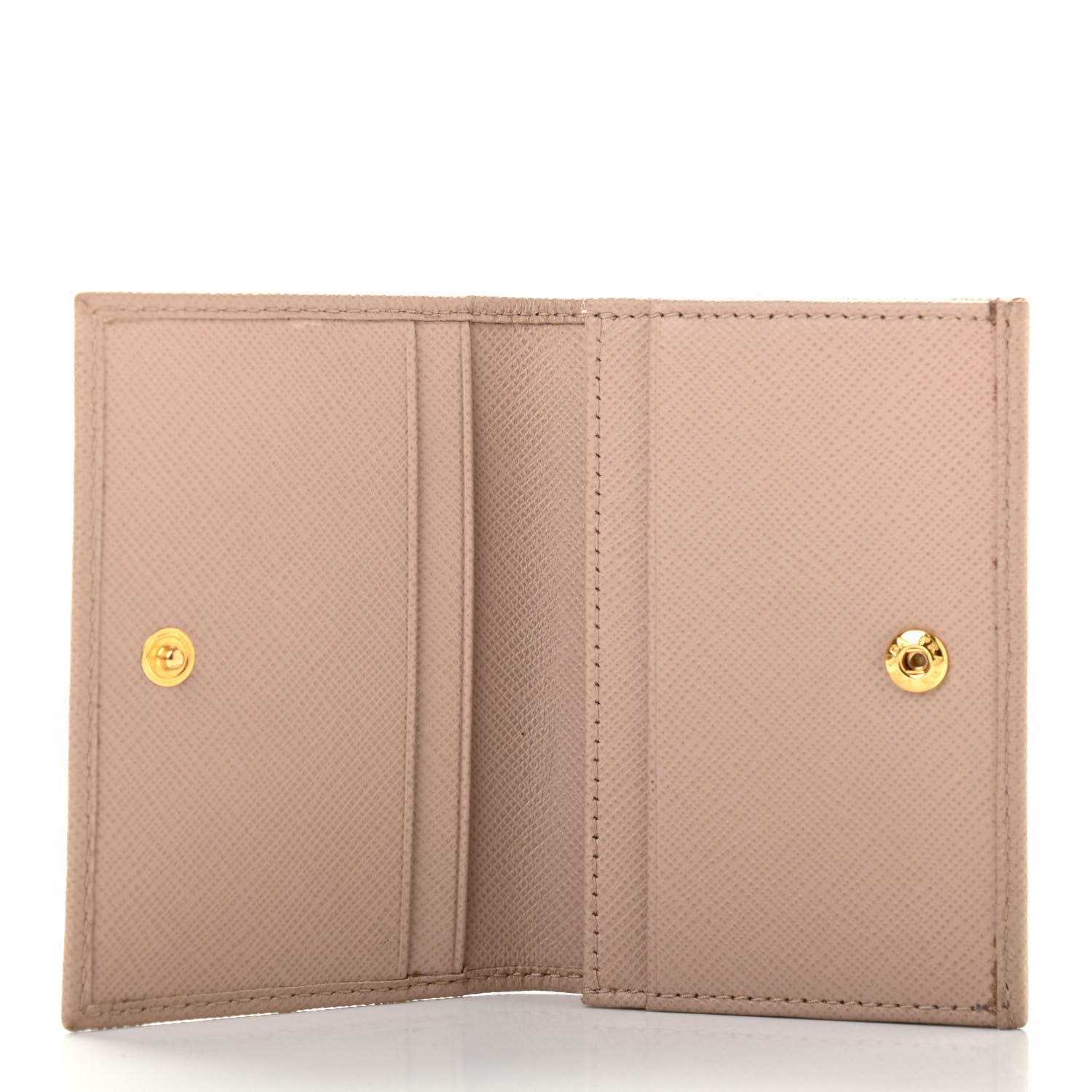 Prada Saffiano Metal Bi-Fold Card Holder Wallet Cammeo 5 of 7