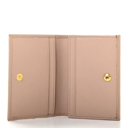 Prada Saffiano Metal Bi-Fold Card Holder Wallet Cammeo 5 of 7