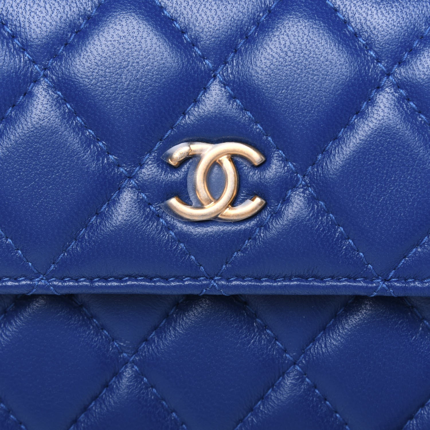 Chanel Lambskin Quilted Pearl Crush Clutch With Chain Blue 12 of 12