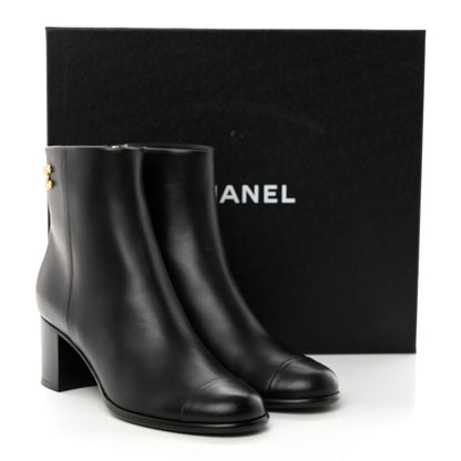 Chanel Calfskin CC Ankle Boots 37 Black 9 of 9