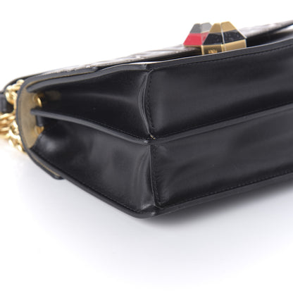 Fendi Vitello Liberty Bi-Color FF 1974 Embossed Small Kan I Shoulder Bag Black Maya 6 of 12