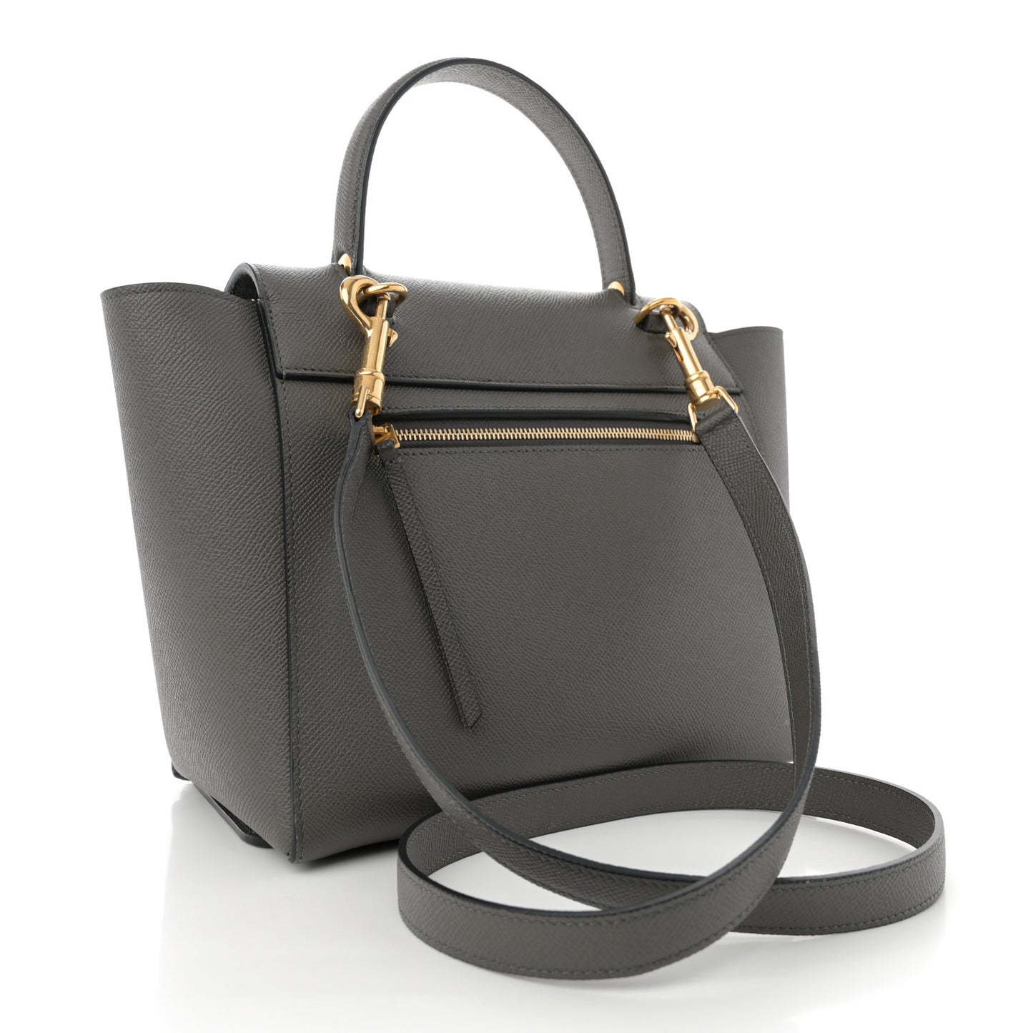 Grained Calfskin Micro Belt Bag Grey