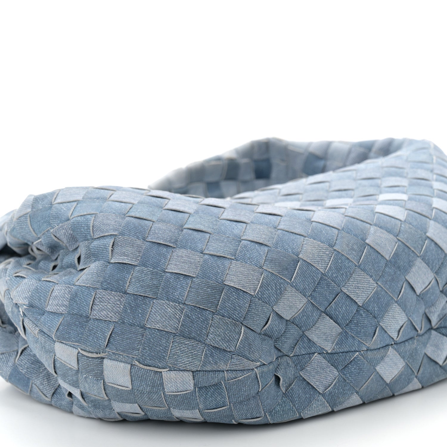 Bottega Veneta Nappa Denim Effect Intrecciato Teen Jodie Hobo Denim 8 of 9