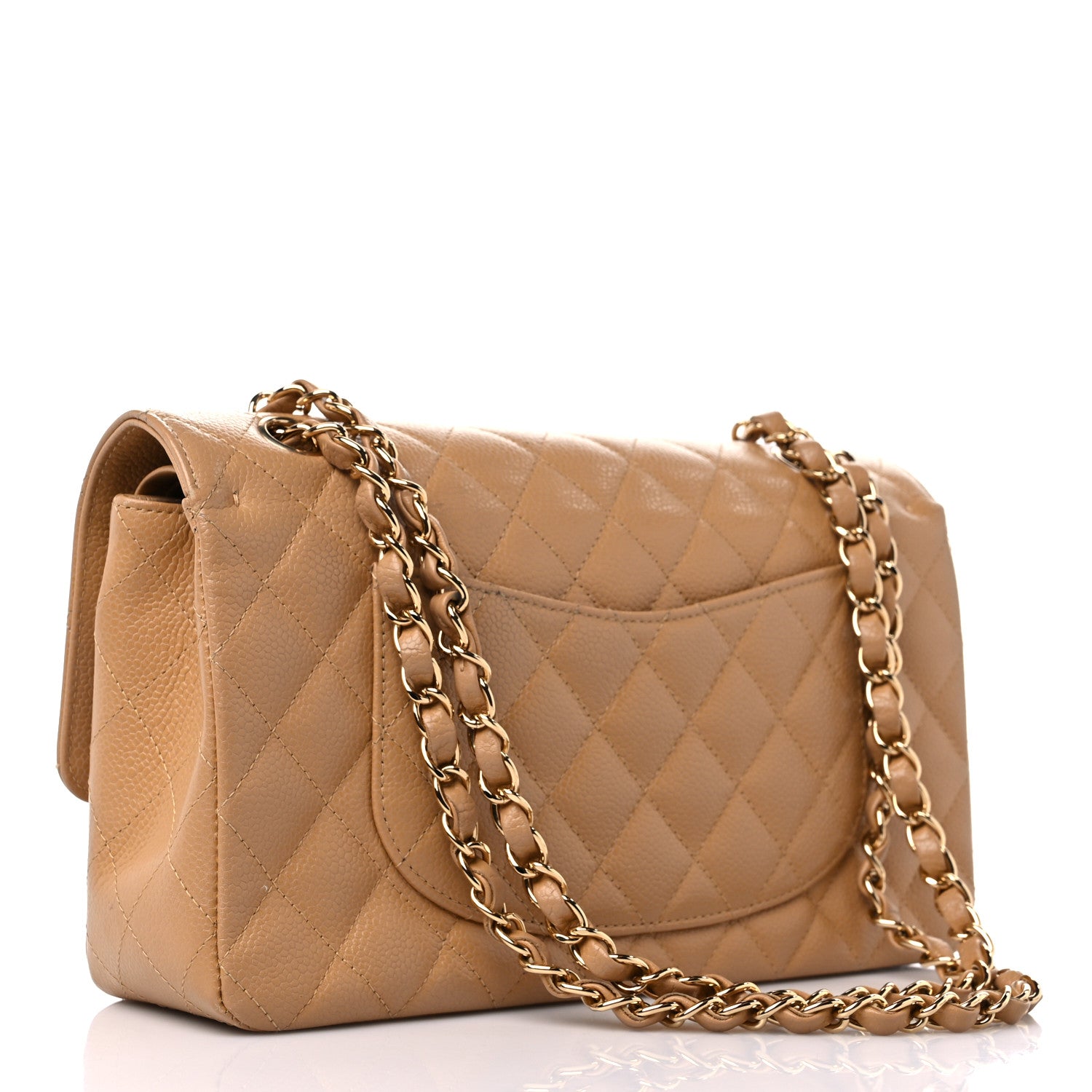 Chanel Caviar Quilted Medium Double Flap Beige 3 of 14