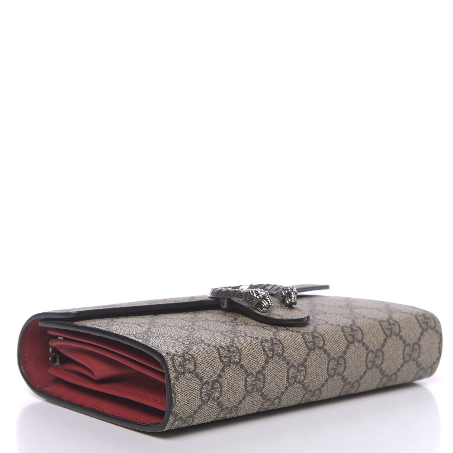 Gucci GG Supreme Monogram Mini Dionysus Chain Wallet Beige Vulcanic Red 4 of 13