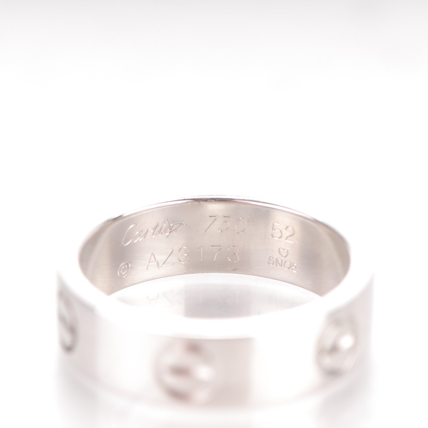 Cartier 18K White Gold 5.5mm LOVE Ring 52 6 4 of 4