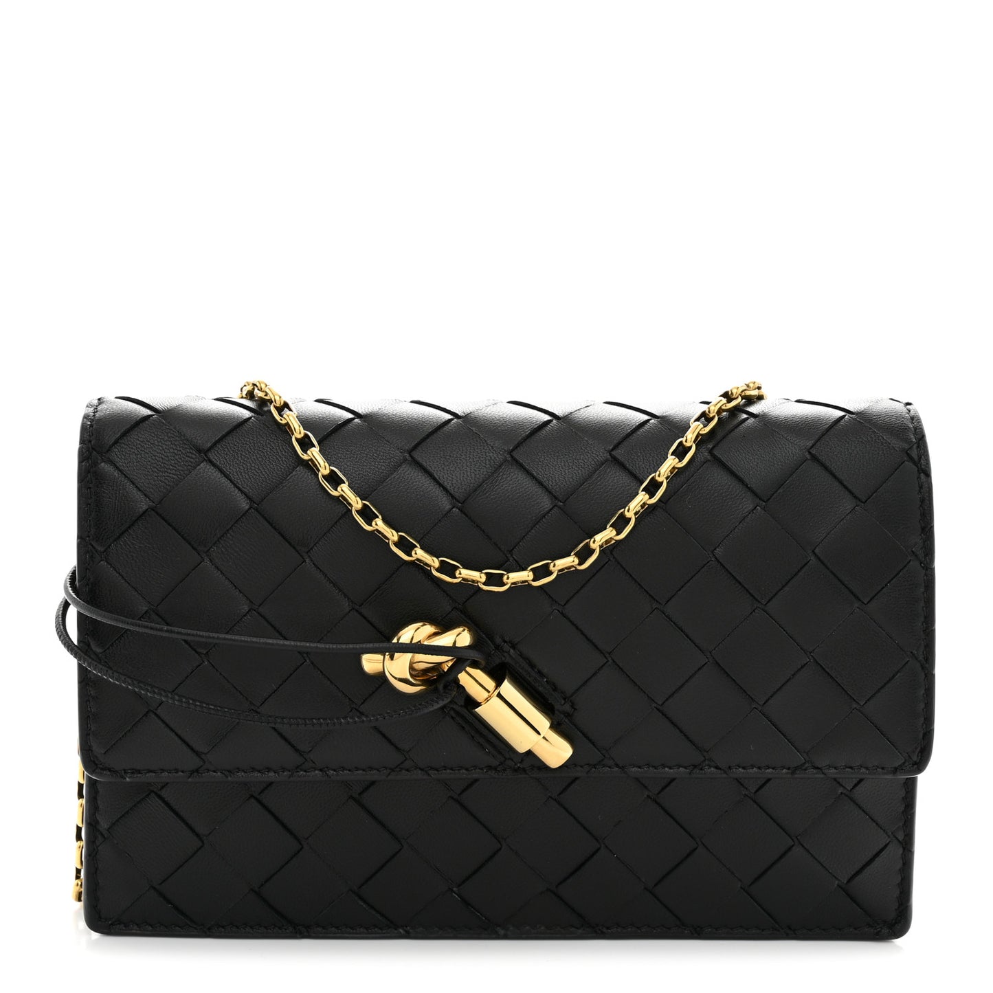 Nappa Intrecciato Andiamo Pouch On Chain Black Black