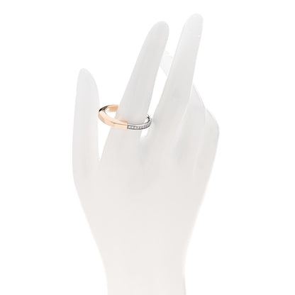 Tiffany 18K Rose White Gold Diamond Lock Ring 63 10.5 2 of 4