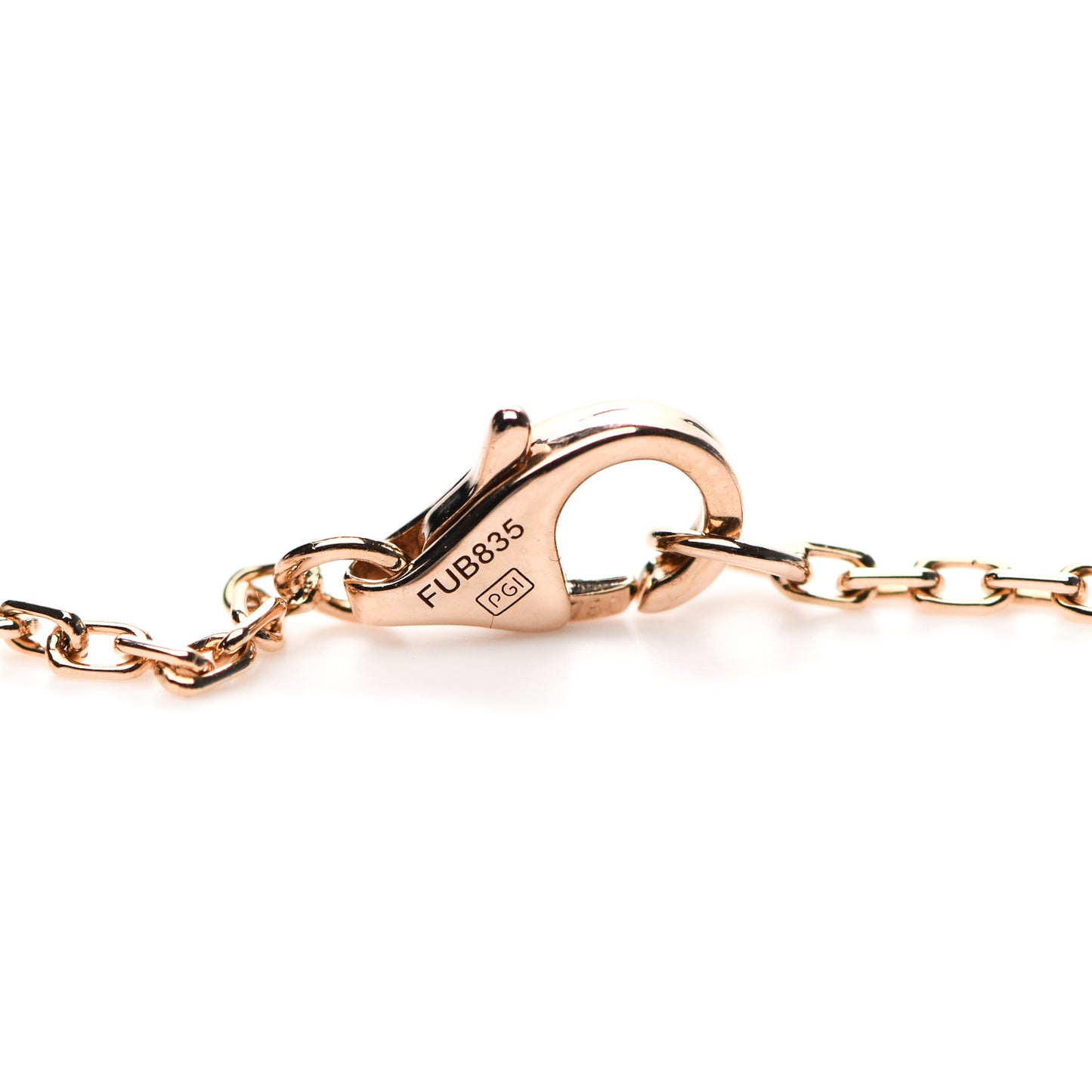 18K Pink Gold Diamond Interlocking LOVE Paved Necklace