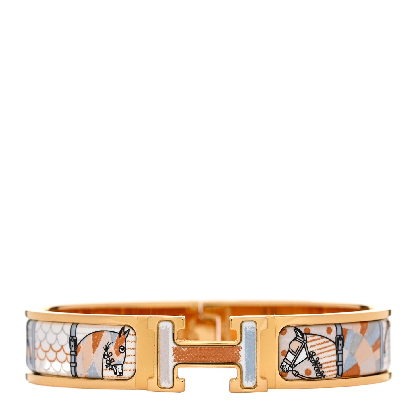 Enamel Printed Narrow Coloriages et Tenues de Jour Clic Clac H Bracelet PM Solaire