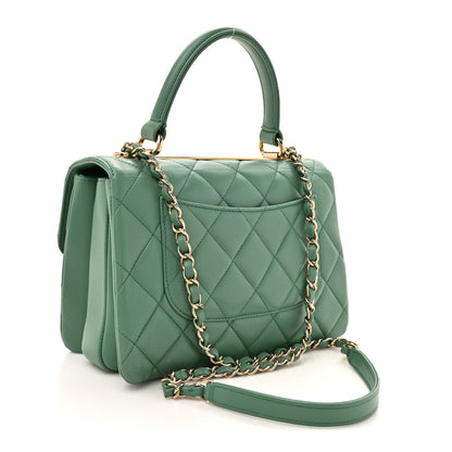 Chanel Lambskin Quilted Small Trendy CC Flap Dual Handle Bag Light Green 3 of 11