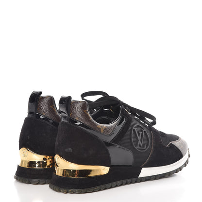 Louis Vuitton Suede Monogram Run Away Sneakers 38.5 Black 4 of 12