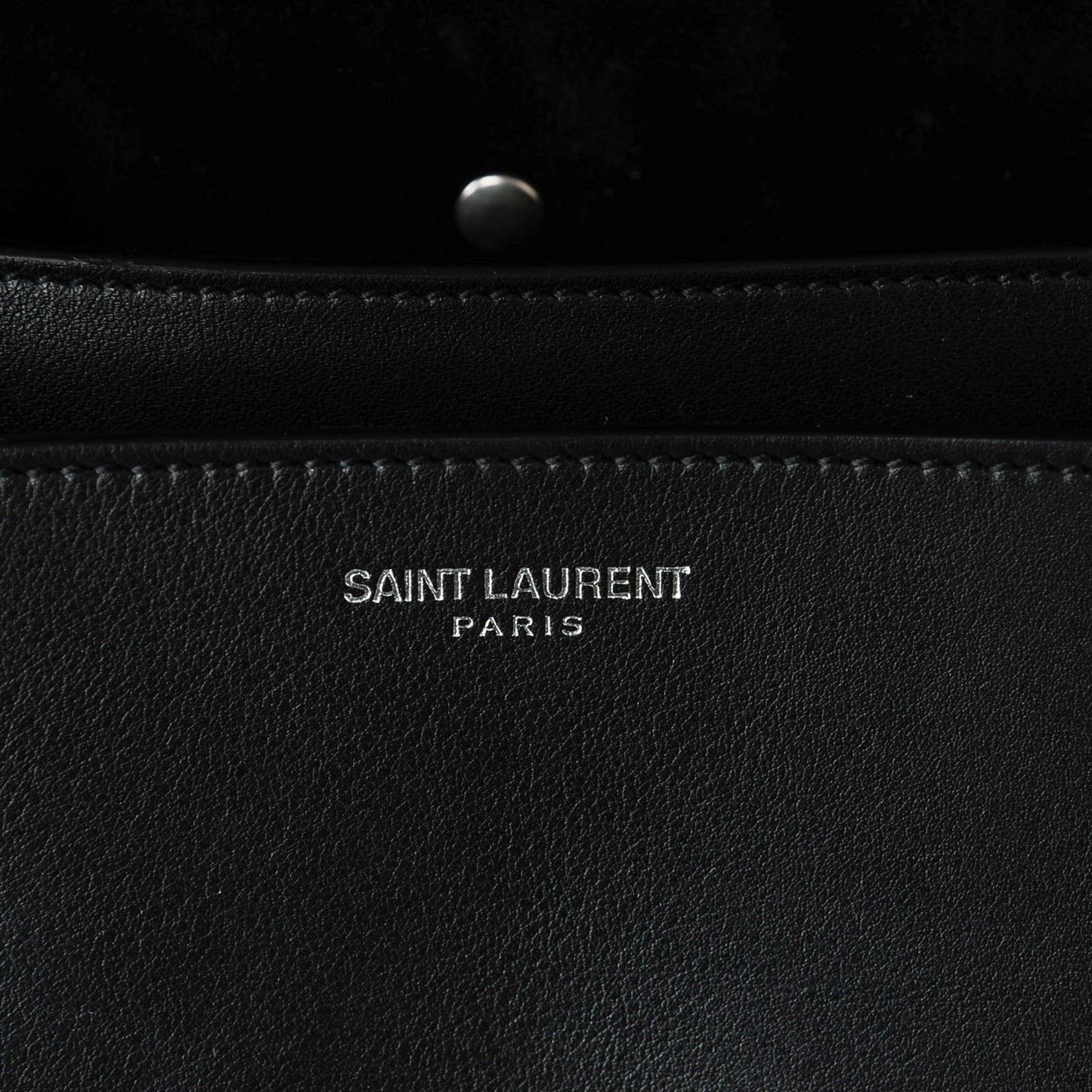 Calfskin Mini Curved Fringe Saddle Bag Black