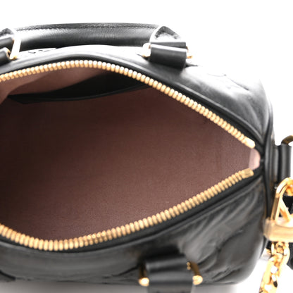Louis Vuitton Lambskin Embossed Monogram Speedy 22 Bandouliere Black 5 of 9