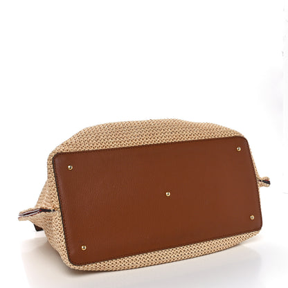 Valentino Garavani Raffia Grained Calfskin Medium Rockstud Vlogo Tote Naturale 4 of 10