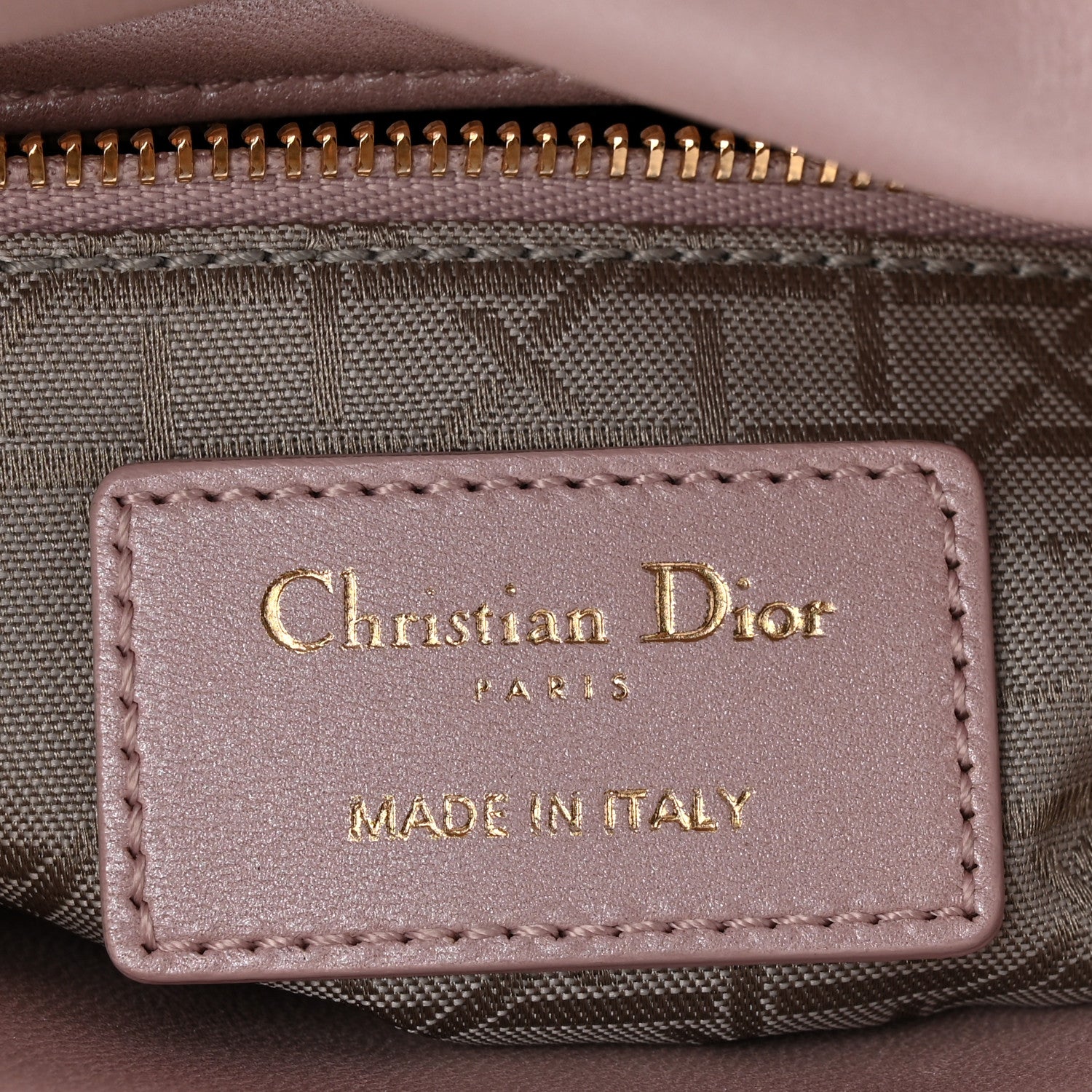 Christian Dior Metallic Lambskin Cannage Mini Lady Dior Lotus