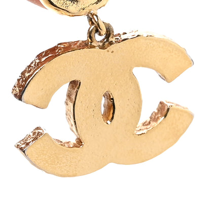 Chanel Pearl Enamel CC Drop Earrings Pink 4 of 5