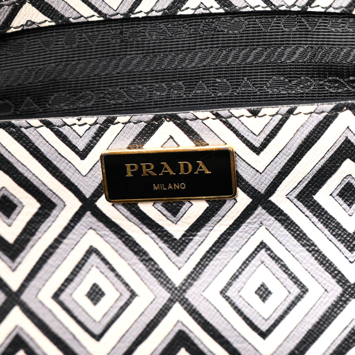 Prada Saffiano Diamond Print Tote Multicolor 6 of 10