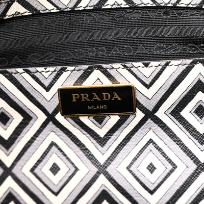 Prada Saffiano Diamond Print Tote Multicolor 6 of 10