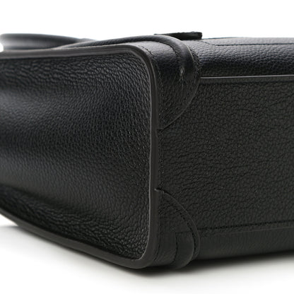 Celine Drummed Calfskin Nano Luggage Black 9 of 11