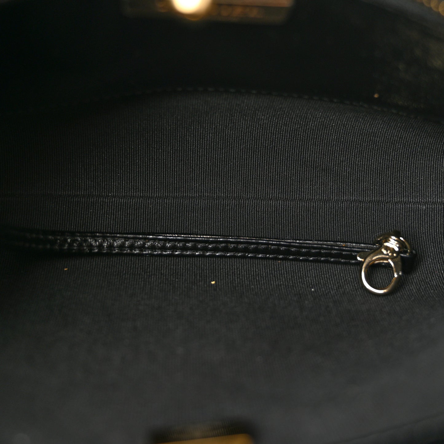 Shiny Crumpled Calfskin Quilted Mini 31 Shopping Bag Black