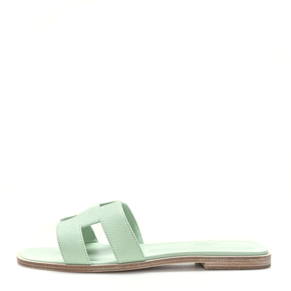 Hermes Epsom Oran Sandals 38 Vert Jade 1 of 9