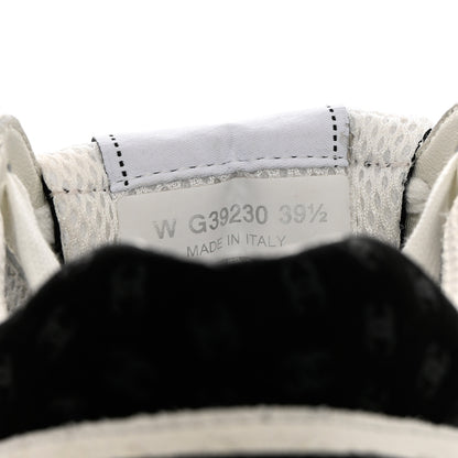 Chanel Nylon Suede Calfskin Printed CC Sneakers 39.5 White Black 6 of 13