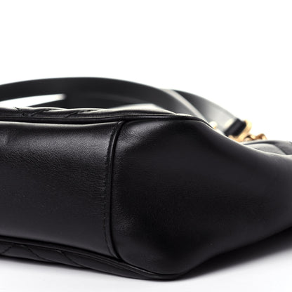 Gucci Calfskin Matelasse Medium GG Marmont Open Top Shoulder Bag Black 9 of 11