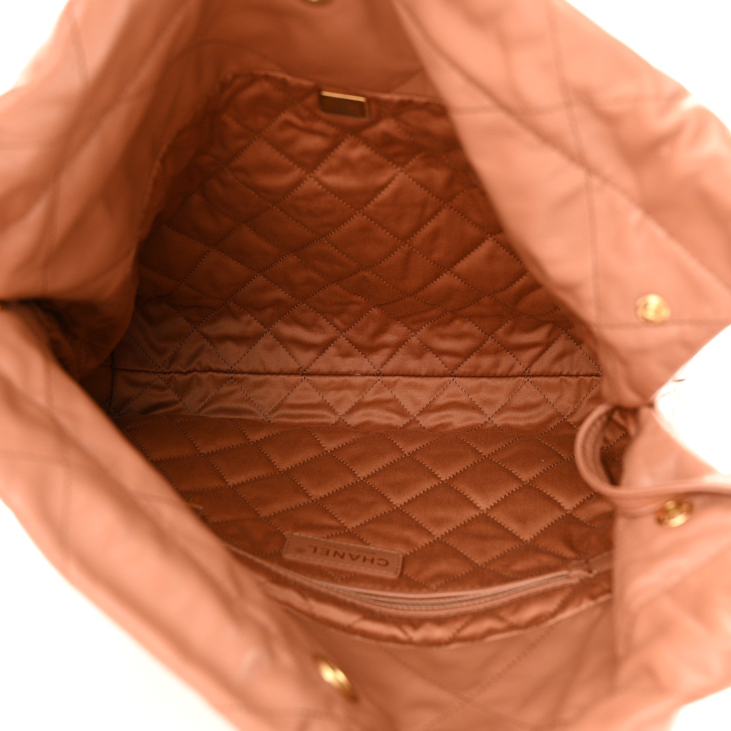 Chanel Shiny Calfskin Quilted Small Chanel 22 Camel 6 of 11