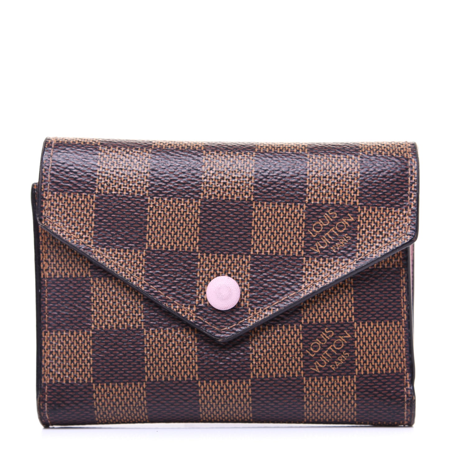 Damier Ebene Victorine Wallet Rose Ballerine