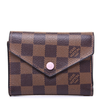 Louis Vuitton Damier Ebene Victorine Wallet Rose Ballerine 1 of 8