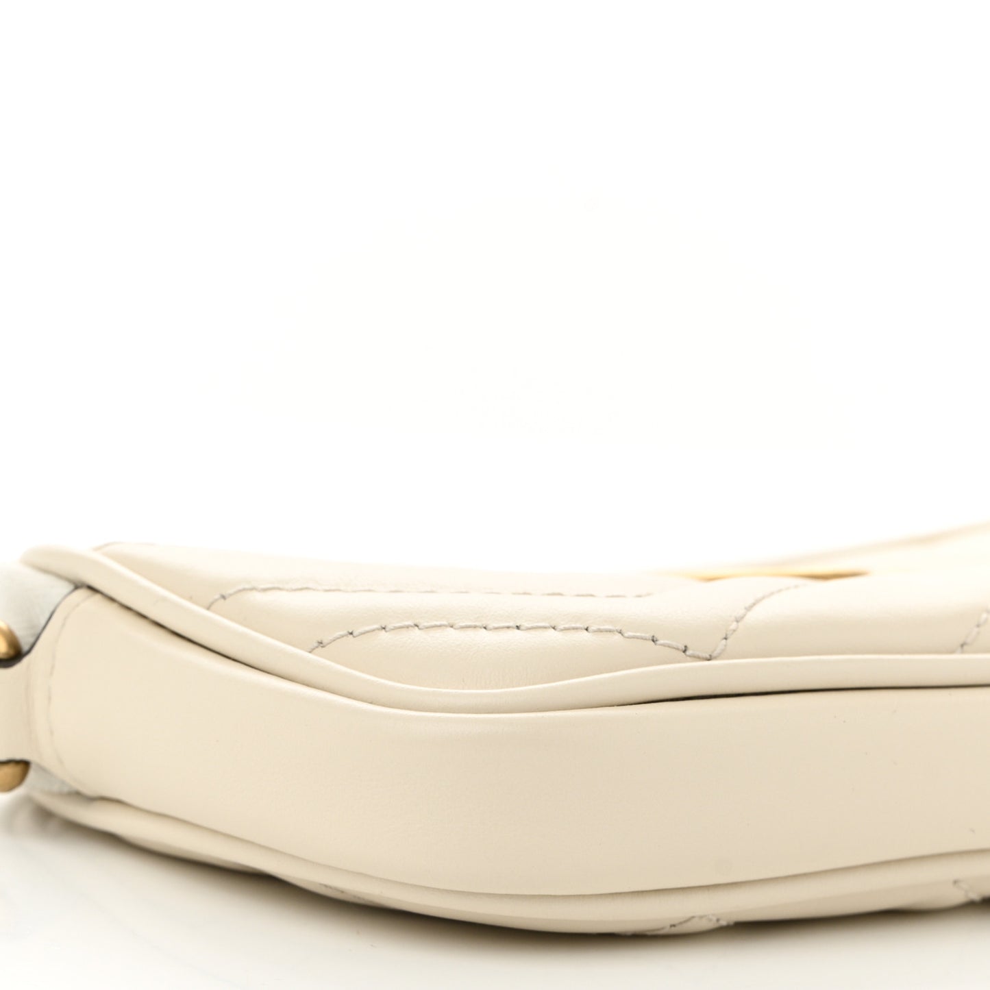 Calfskin Matelasse Mini GG Marmont Chain Crossbody Bag White