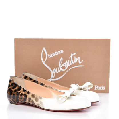 Christian Louboutin Patent Specchio PVC Leopard Print A6 Flats 35.5 Gold 9 of 9