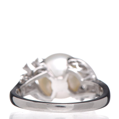 Mikimoto Platinum Diamond Akoya Pearl 9mm Ring 49 5 4 of 5