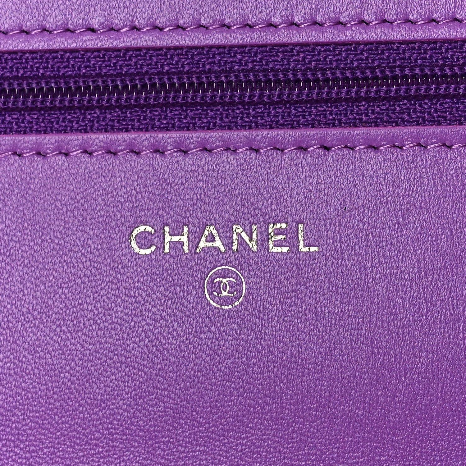 Chanel Lambskin Quilted Wallet On Chain WOC Light Purple 6 of 11