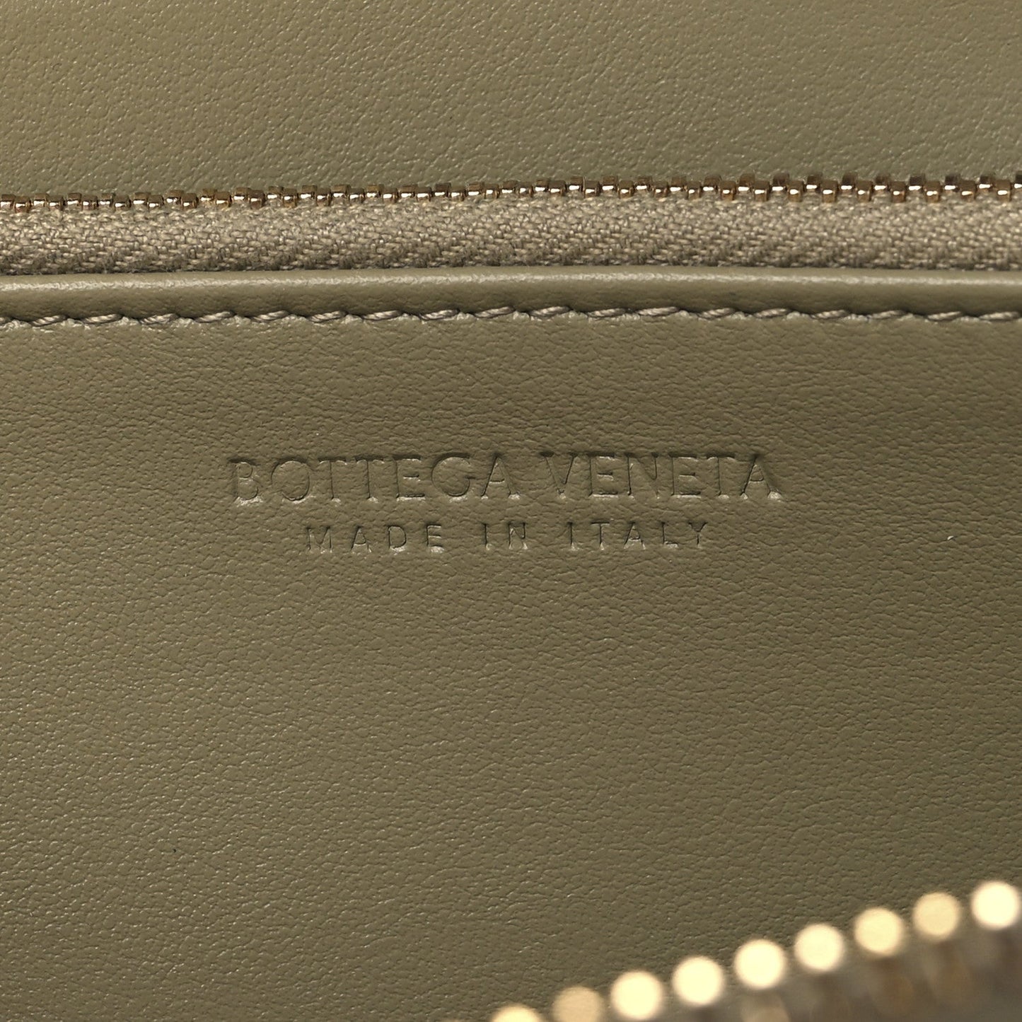 Nappa Intrecciato Zip Around Wallet Taupe