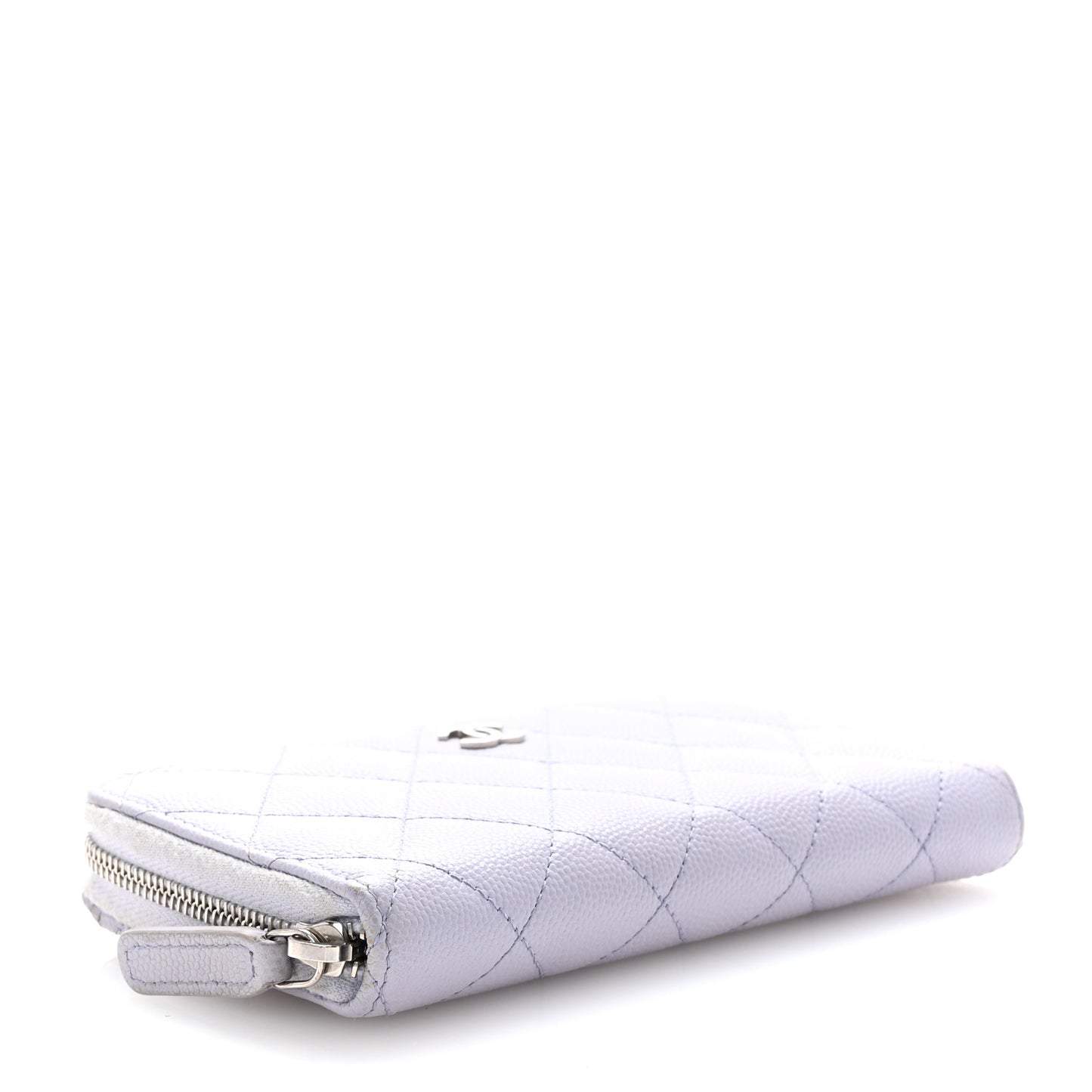 Caviar Quilted Medium Zip Around Wallet Light Purple