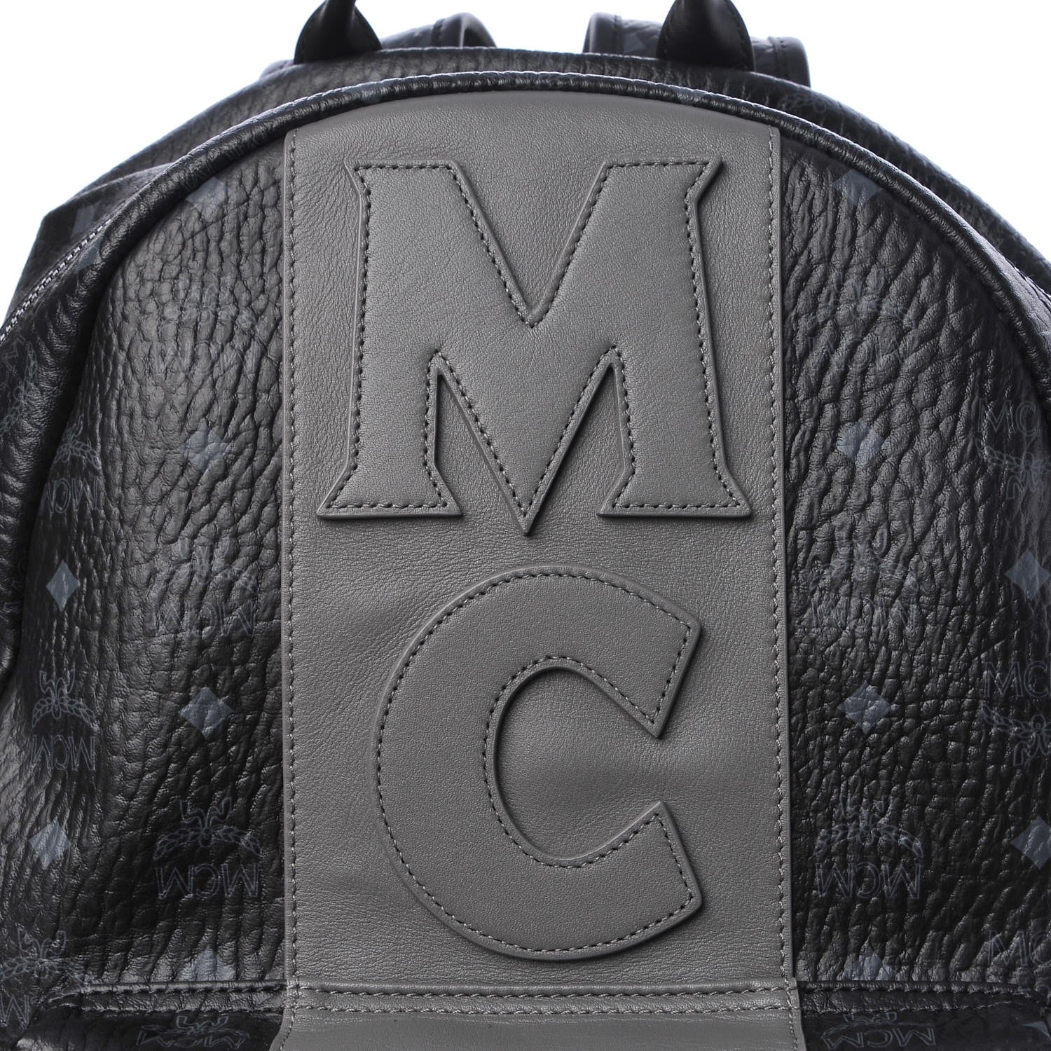MCM Visetos Medium Stark Logo Stripe Backpack Black 10 of 11