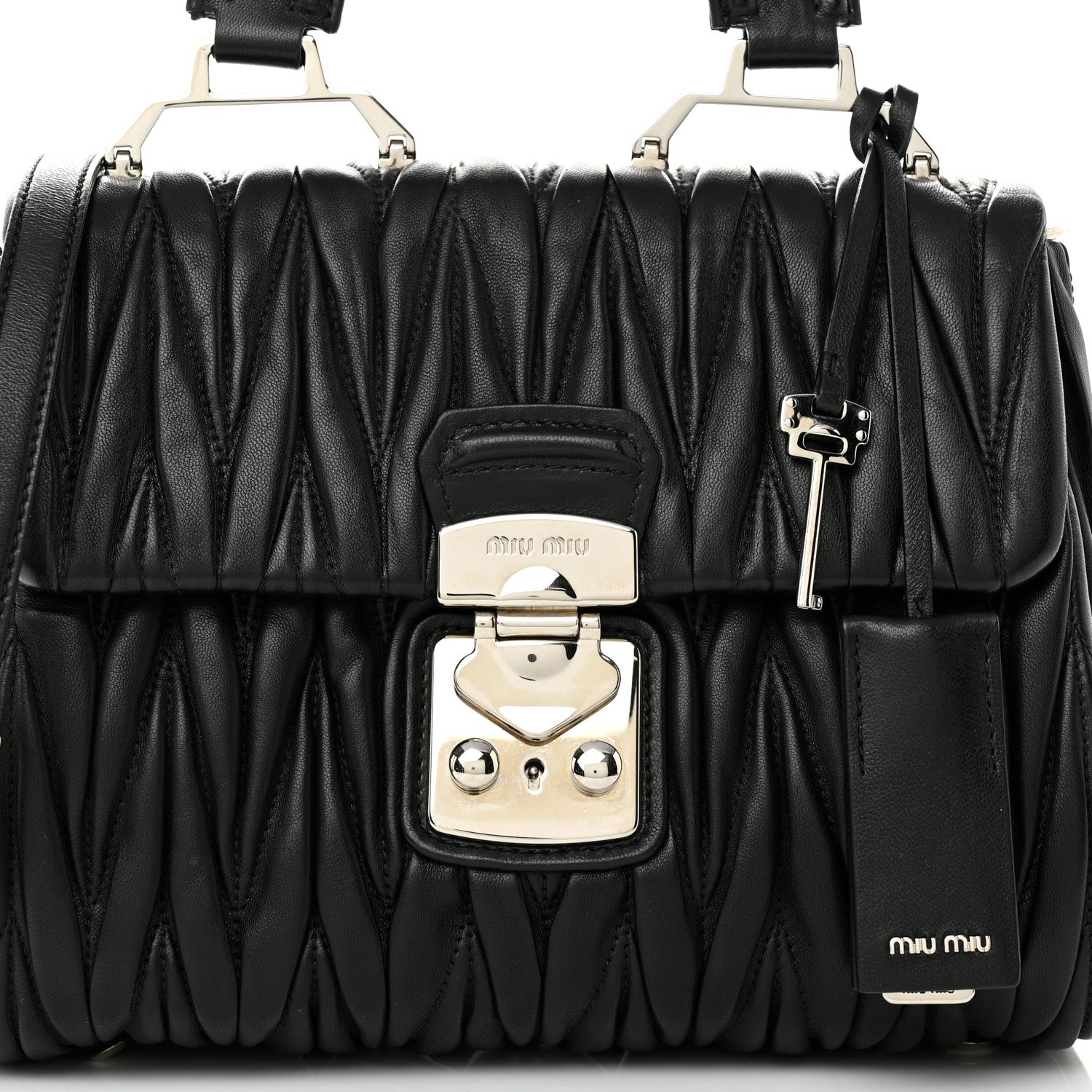 Miu Miu Nappa Matelasse Top Handle Tote Black 7 of 9