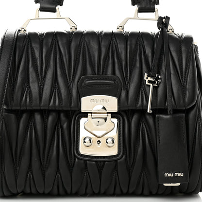 Miu Miu Nappa Matelasse Top Handle Tote Black 7 of 9
